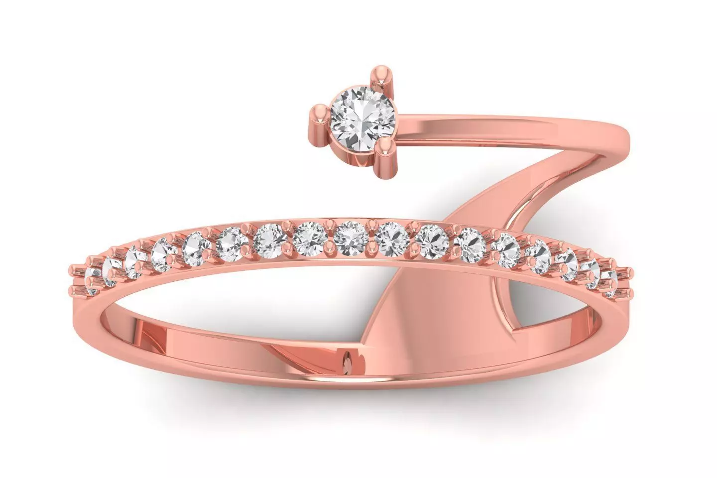 Solitaire Wedding Engagement Women Light Weight Rings 3D print model