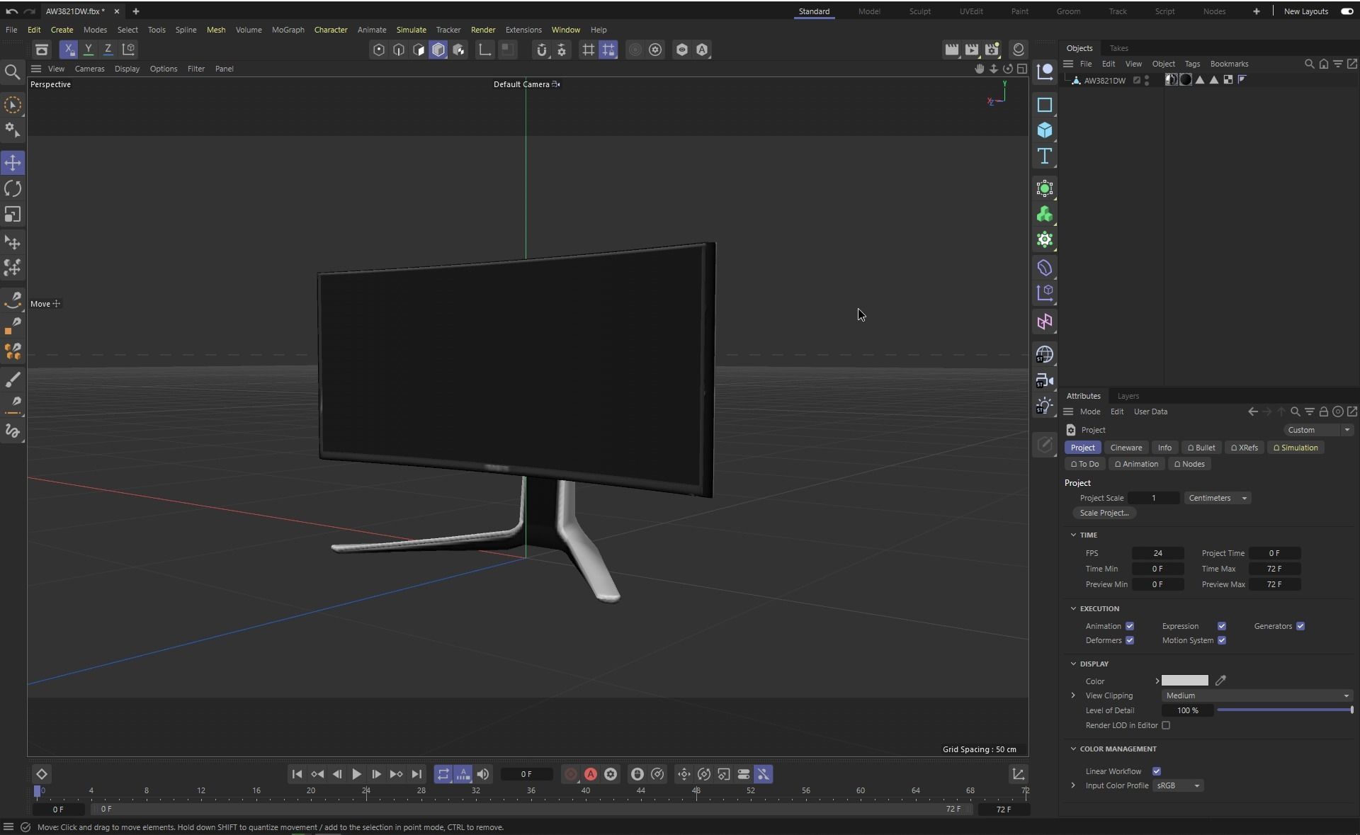 AlienWare AW3821DW Low-poly 3D model_12