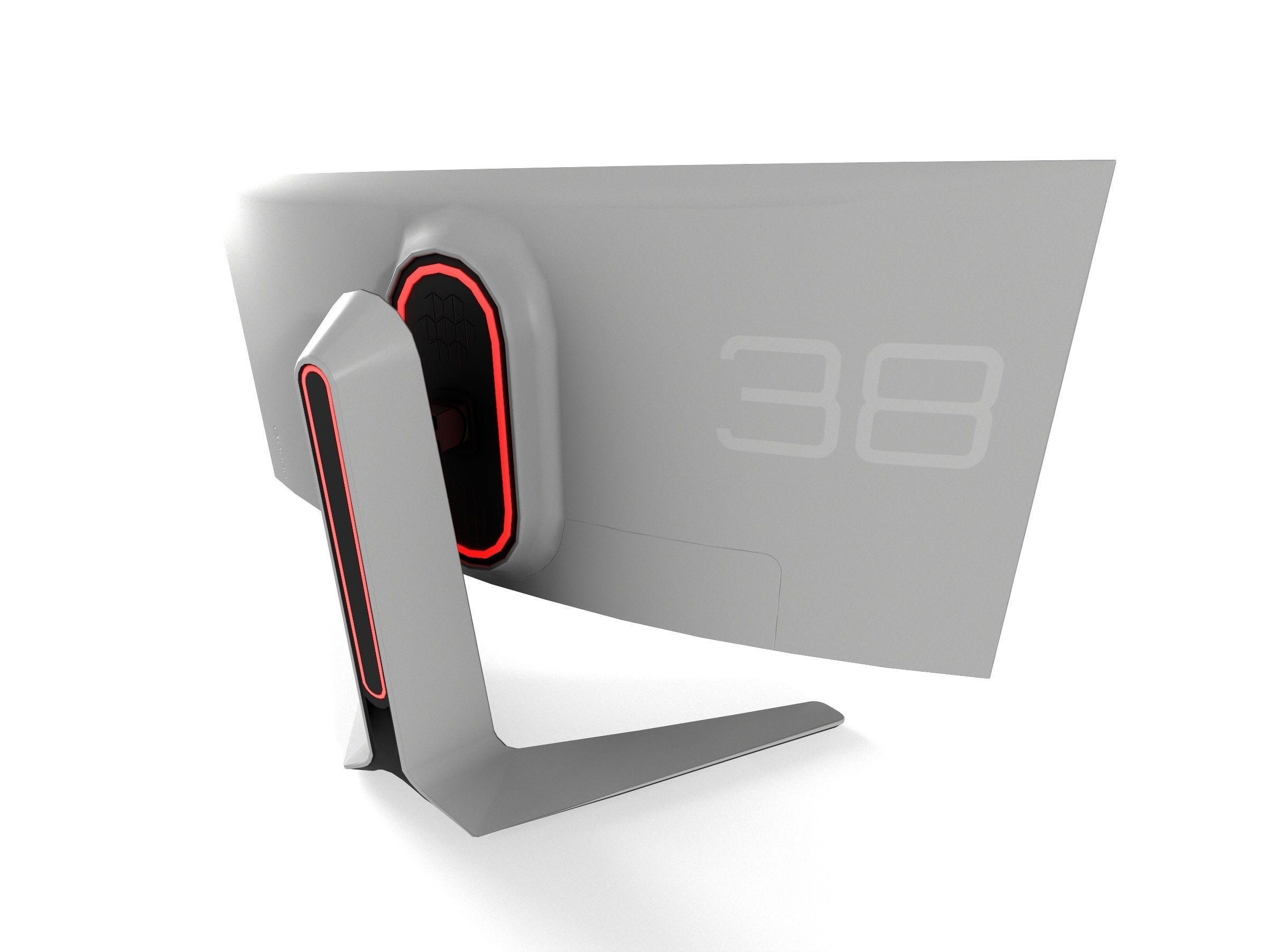 AlienWare AW3821DW Low-poly 3D model_5