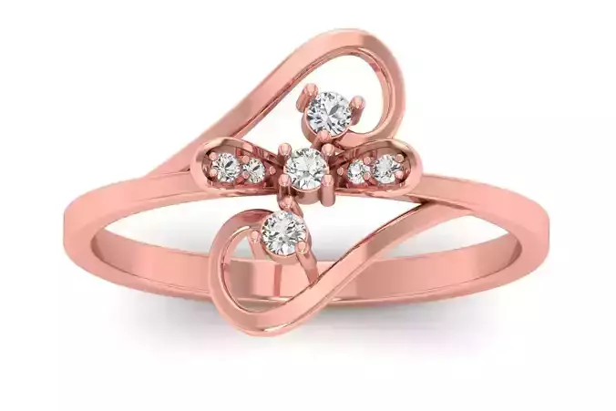 Solitaire Wedding Engagement Women Light Weight Flower Rings