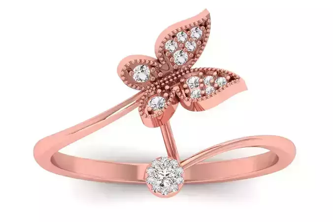 Solitaire Wedding Engagement Women Light Weight Bypass Rings