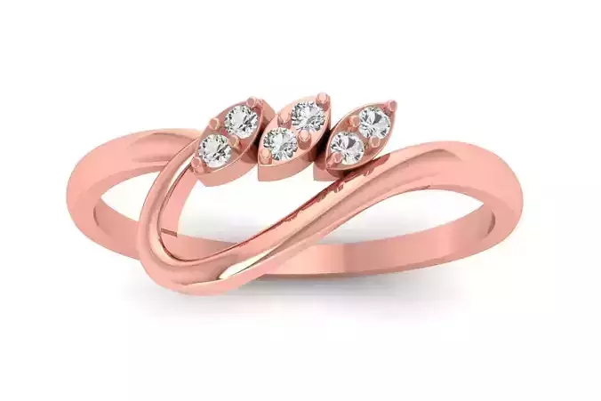 Solitaire Wedding Engagement Women Light Weight Bypass Rings