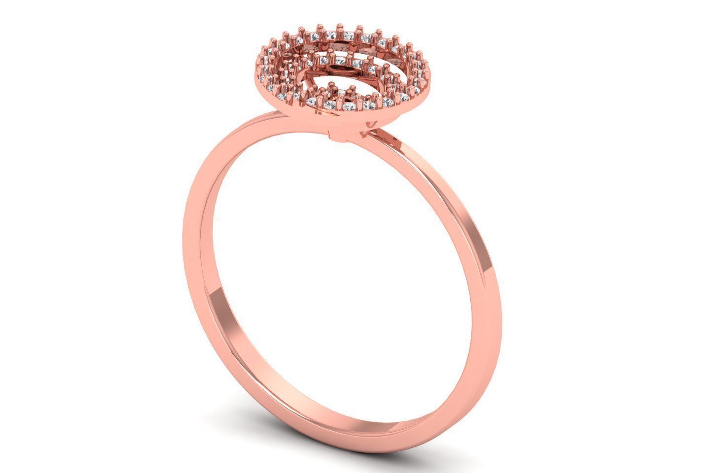 Solitaire Engagement Women Light Weight Rings 3D print model_2