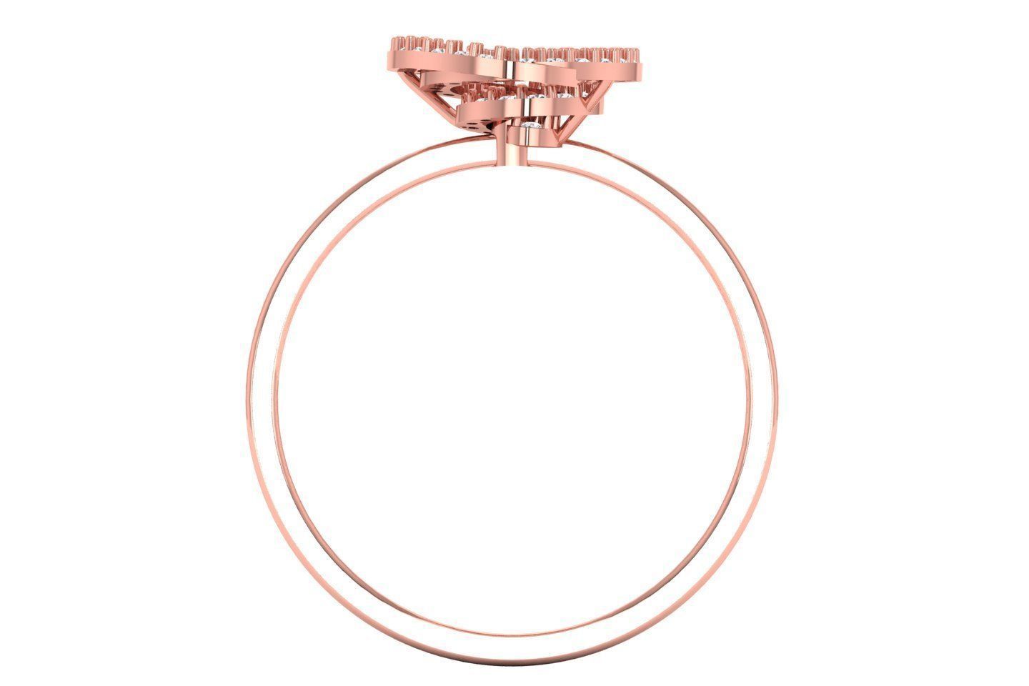 Solitaire Engagement Women Light Weight Rings 3D print model_1