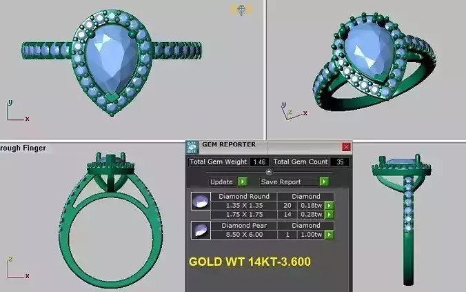 classic and elegant pear shape halo ring