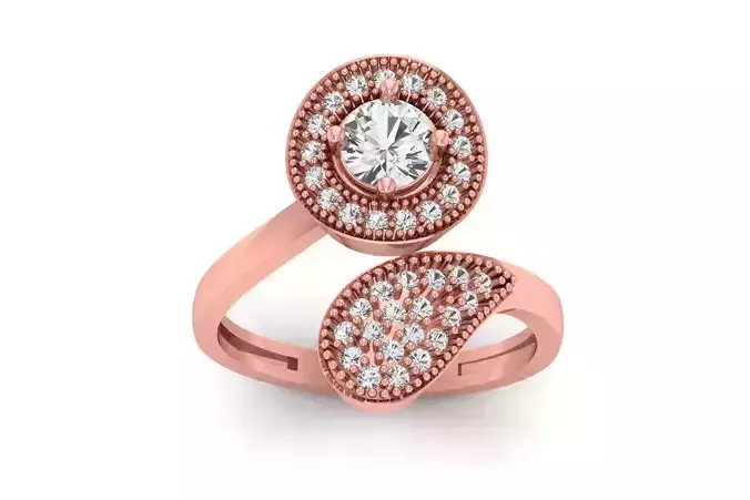 Solitaire Wedding Engagement Women Light Weight Bypass Rings