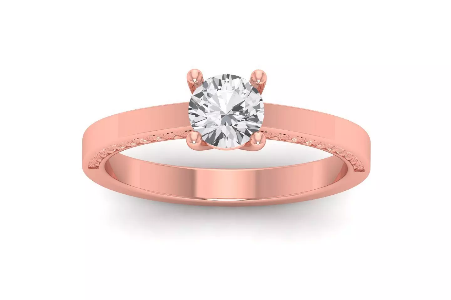 Solitaire Wedding Engagement Women Light Weight Rings 3D print model