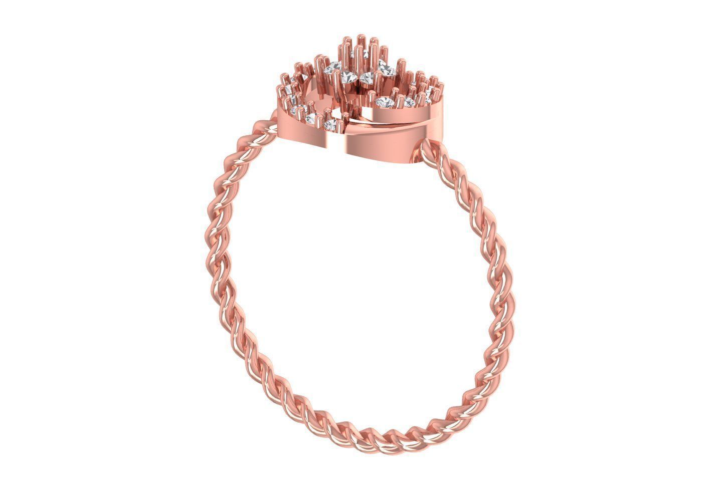 Solitaire Engagement Women Rings 3D print model_2