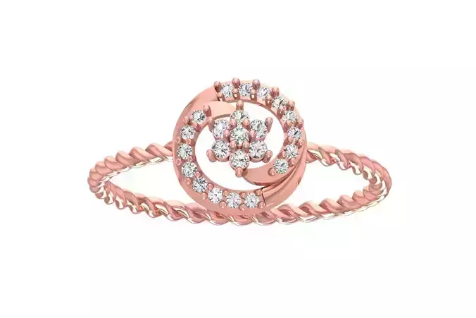 Solitaire Engagement Women Rings 3D print model