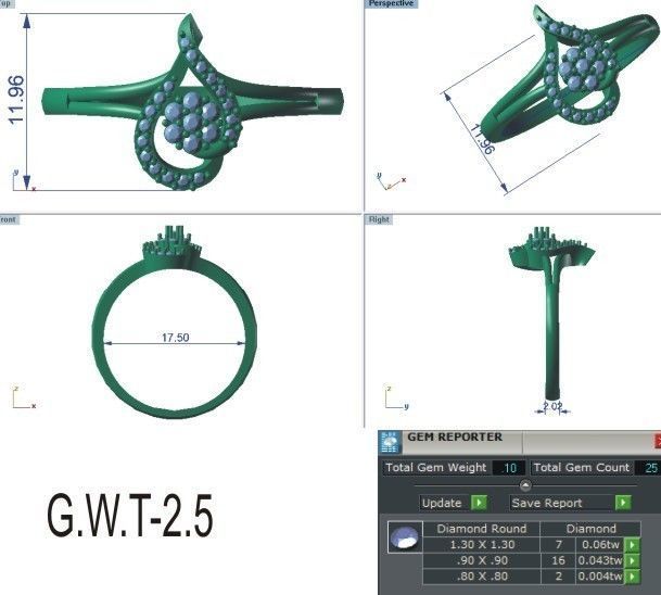 Solitaire Engagement Women Rings 3D print model_3
