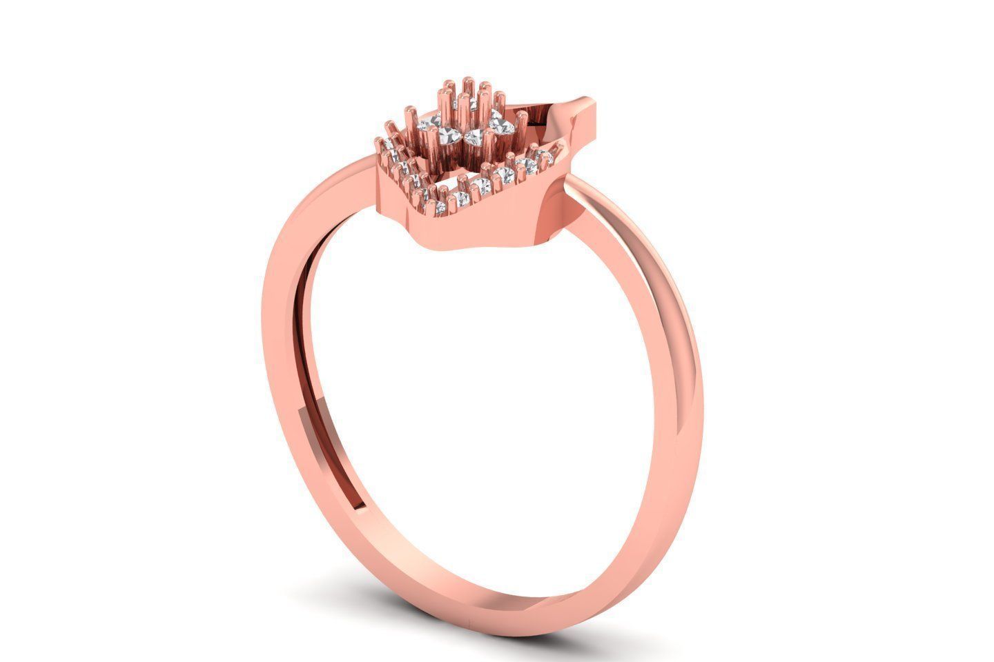 Solitaire Engagement Women Rings 3D print model_1