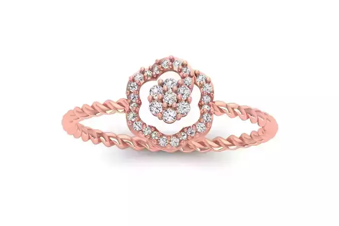 Solitaire Engagement Women Rings 3D print model