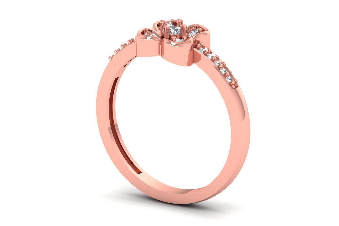 Solitaire Engagement Women Rings 3D print model_2