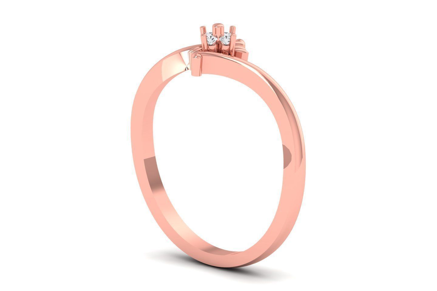 Solitaire Engagement Women Rings 3D print model_1
