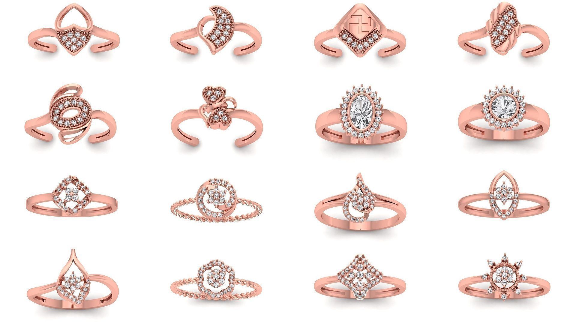 170 Wedding Engagement Women Light Weight Rings Collection _8