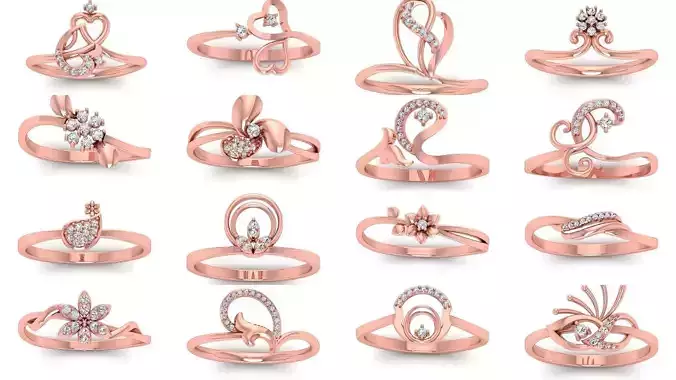 170 Wedding Engagement Women Light Weight Rings Collection 