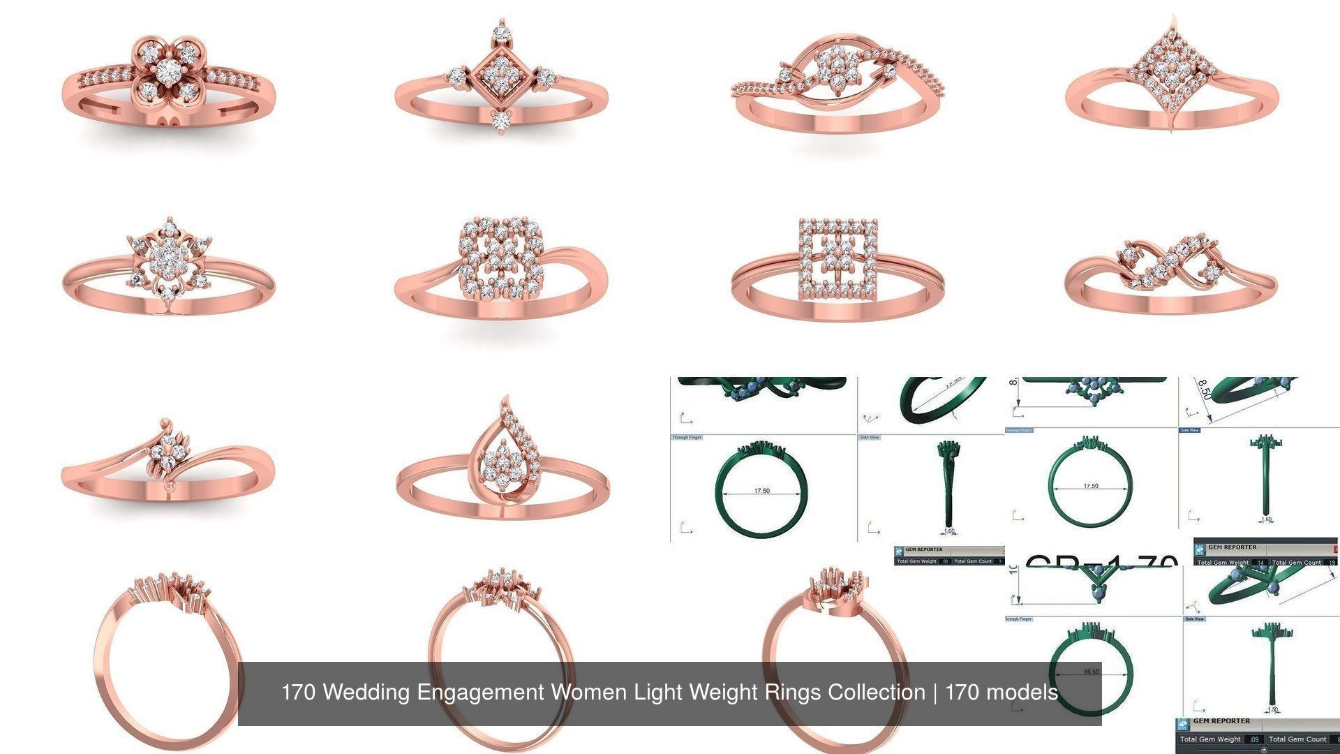 170 Wedding Engagement Women Light Weight Rings Collection _11