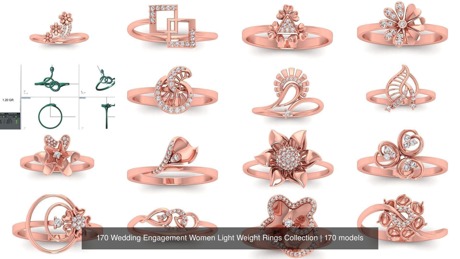 170 Wedding Engagement Women Light Weight Rings Collection _10
