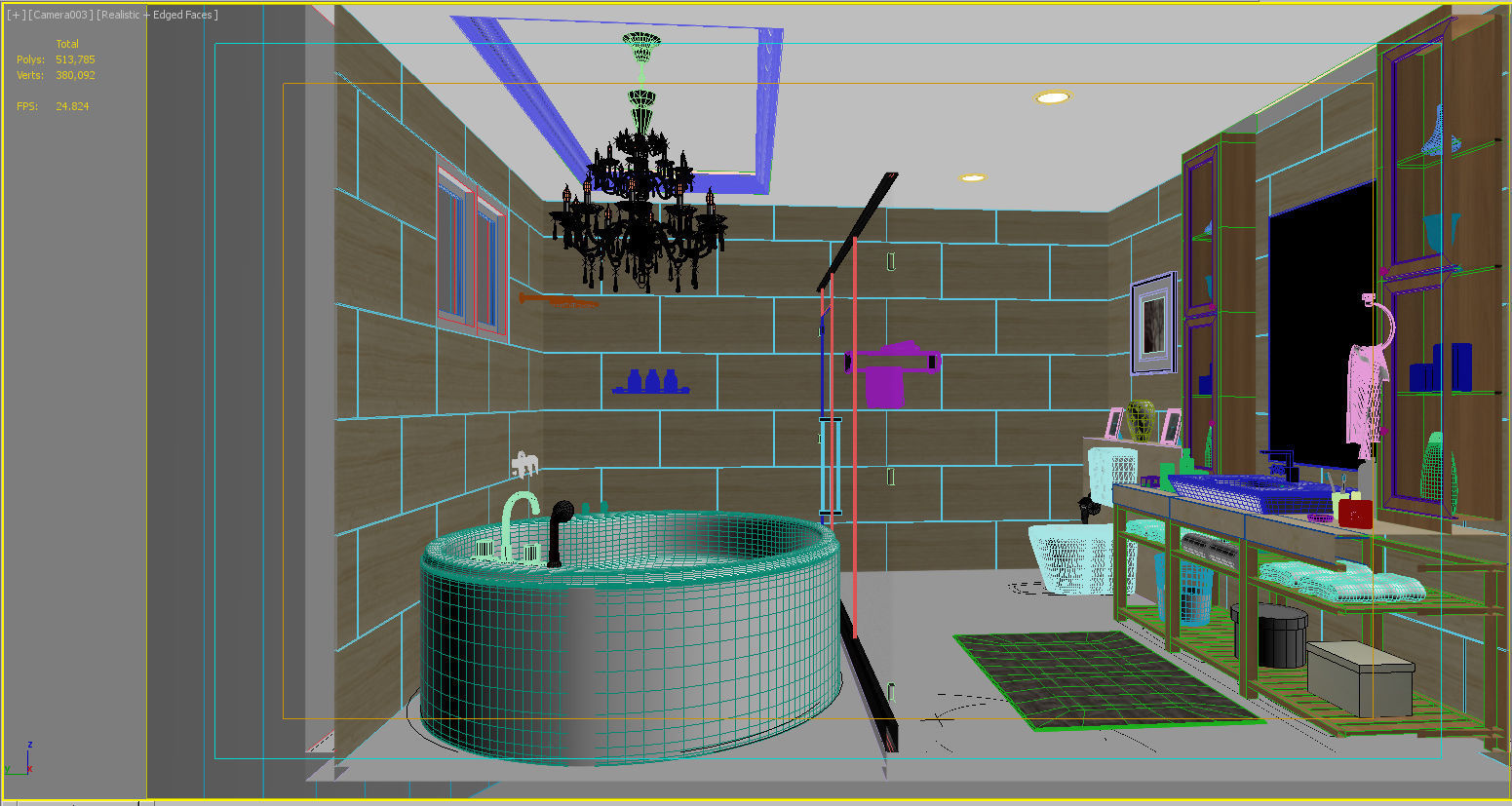 bathroom 3 with bathtub and sink 3D model_5