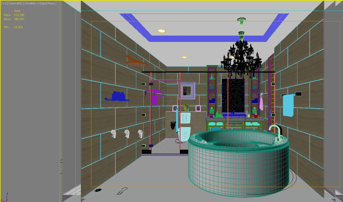 bathroom 3 with bathtub and sink 3D model_4