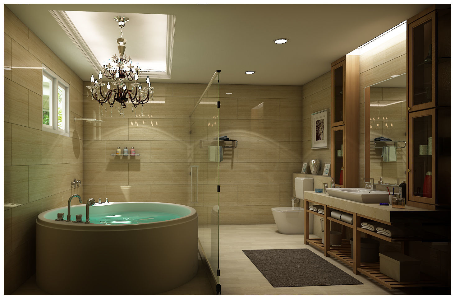 bathroom 3 with bathtub and sink 3D model_2