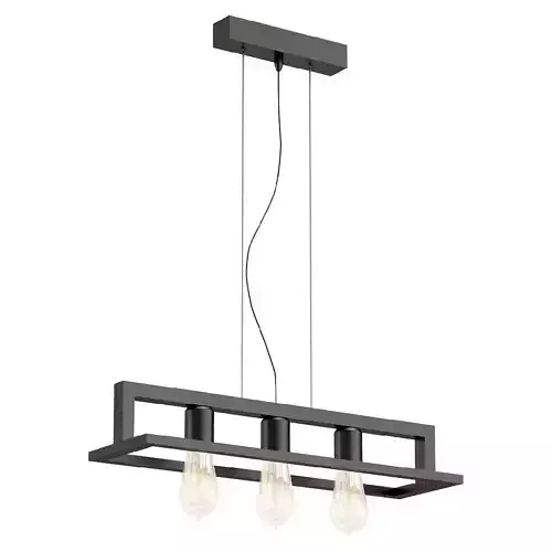 detail pendant light with three lights hanging from ceiling