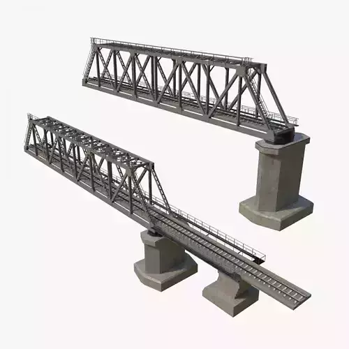 Railway Bridge Low-poly 3D model