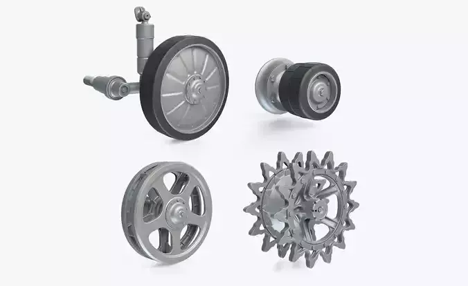 BMP IFV Wheels High-Poly Set