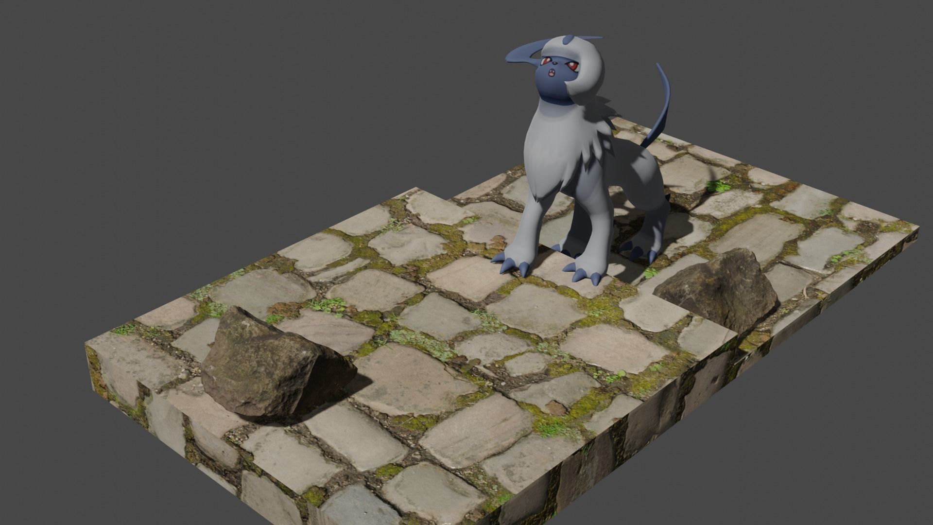 Absol Pokemon Character  Low-poly 3D model_5