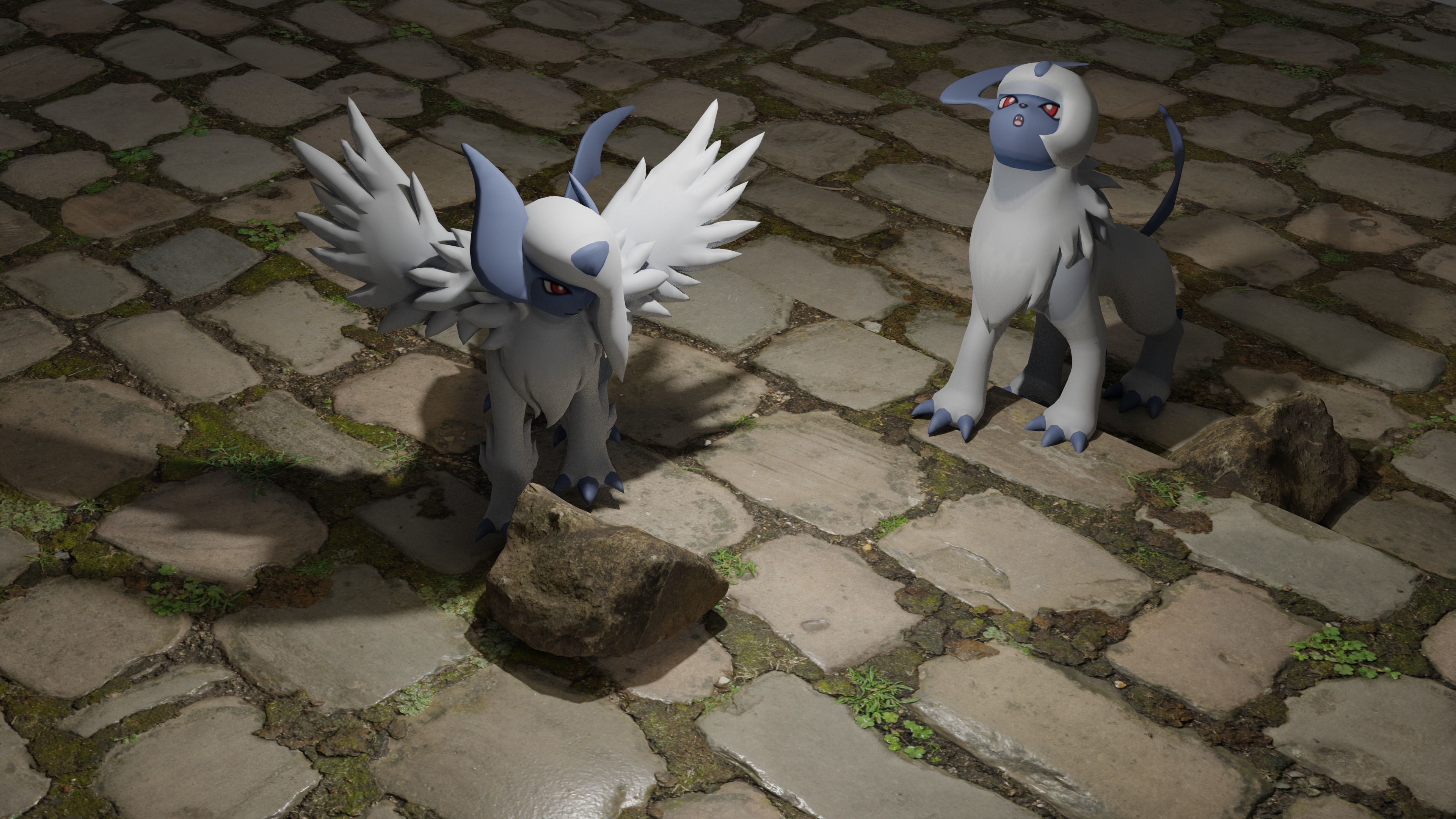 Absol Pokemon Character  Low-poly 3D model_2