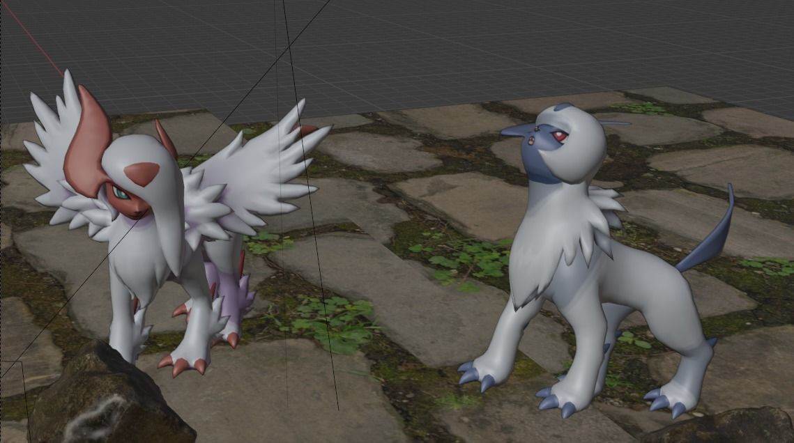 Absol Pokemon Character  Low-poly 3D model_6