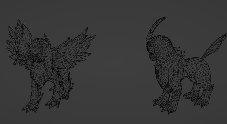 Absol Pokemon Character  Low-poly 3D model_8