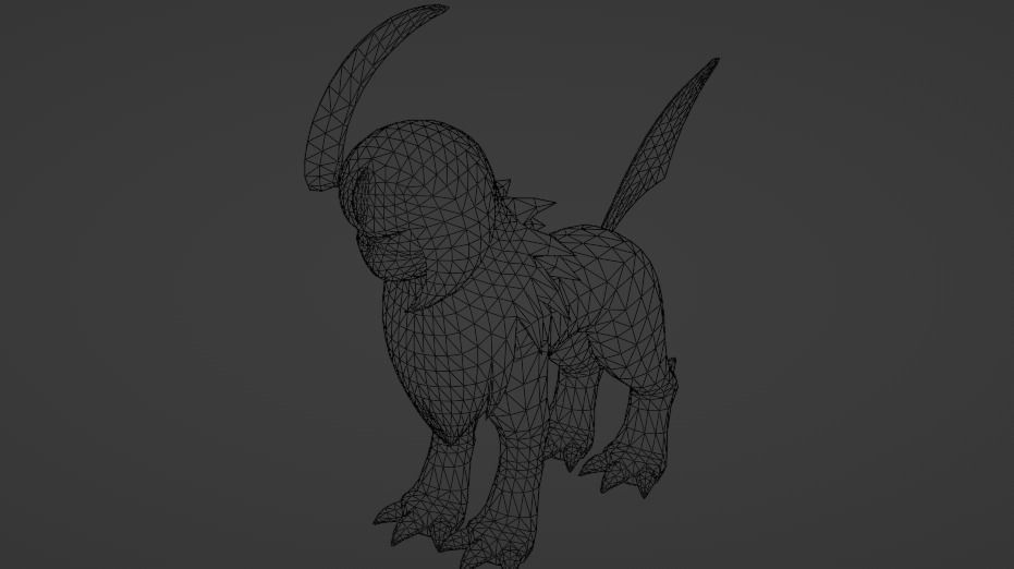 Absol Pokemon Character  Low-poly 3D model_7