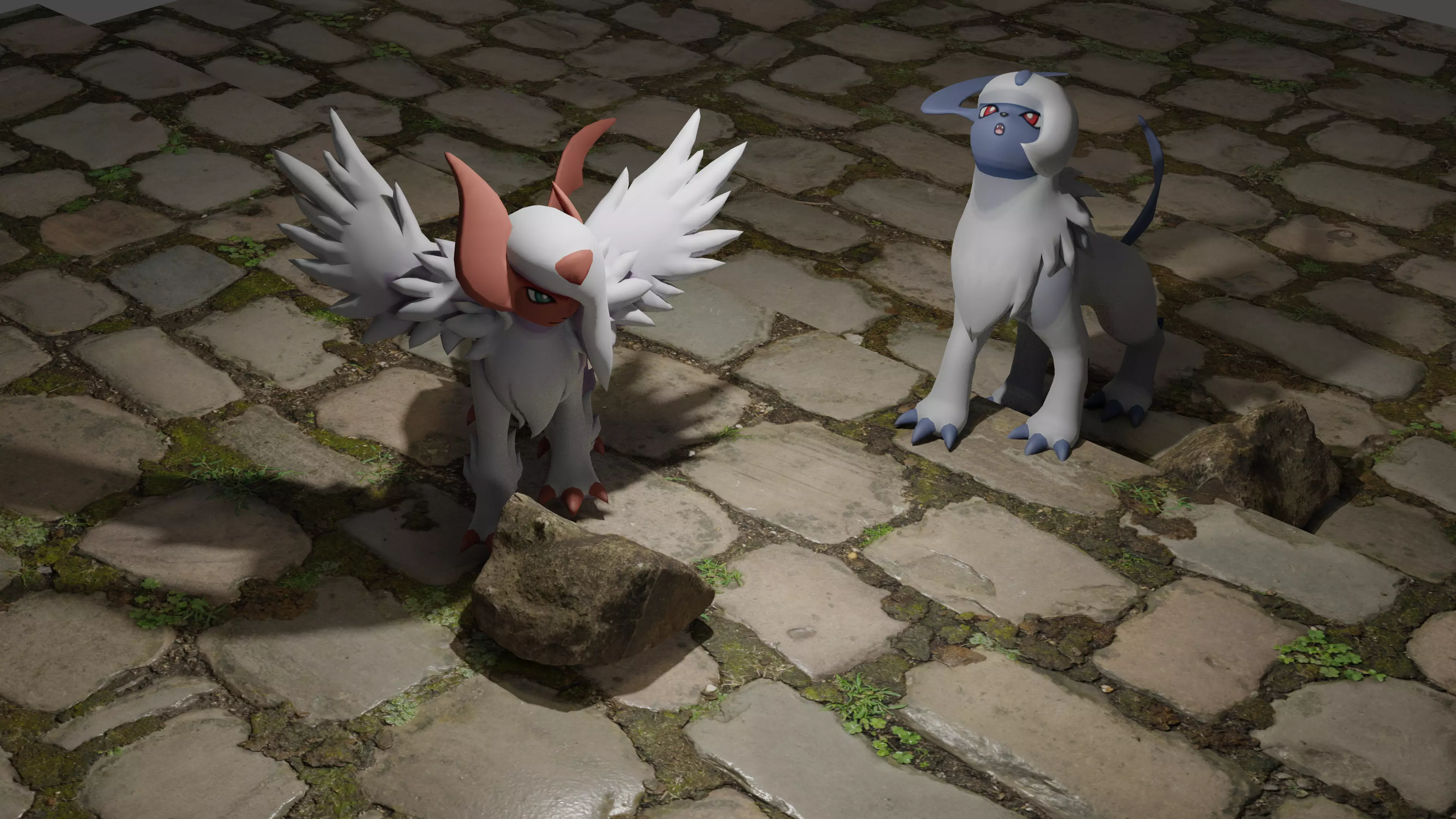 Absol Pokemon Character  Low-poly 3D model_0
