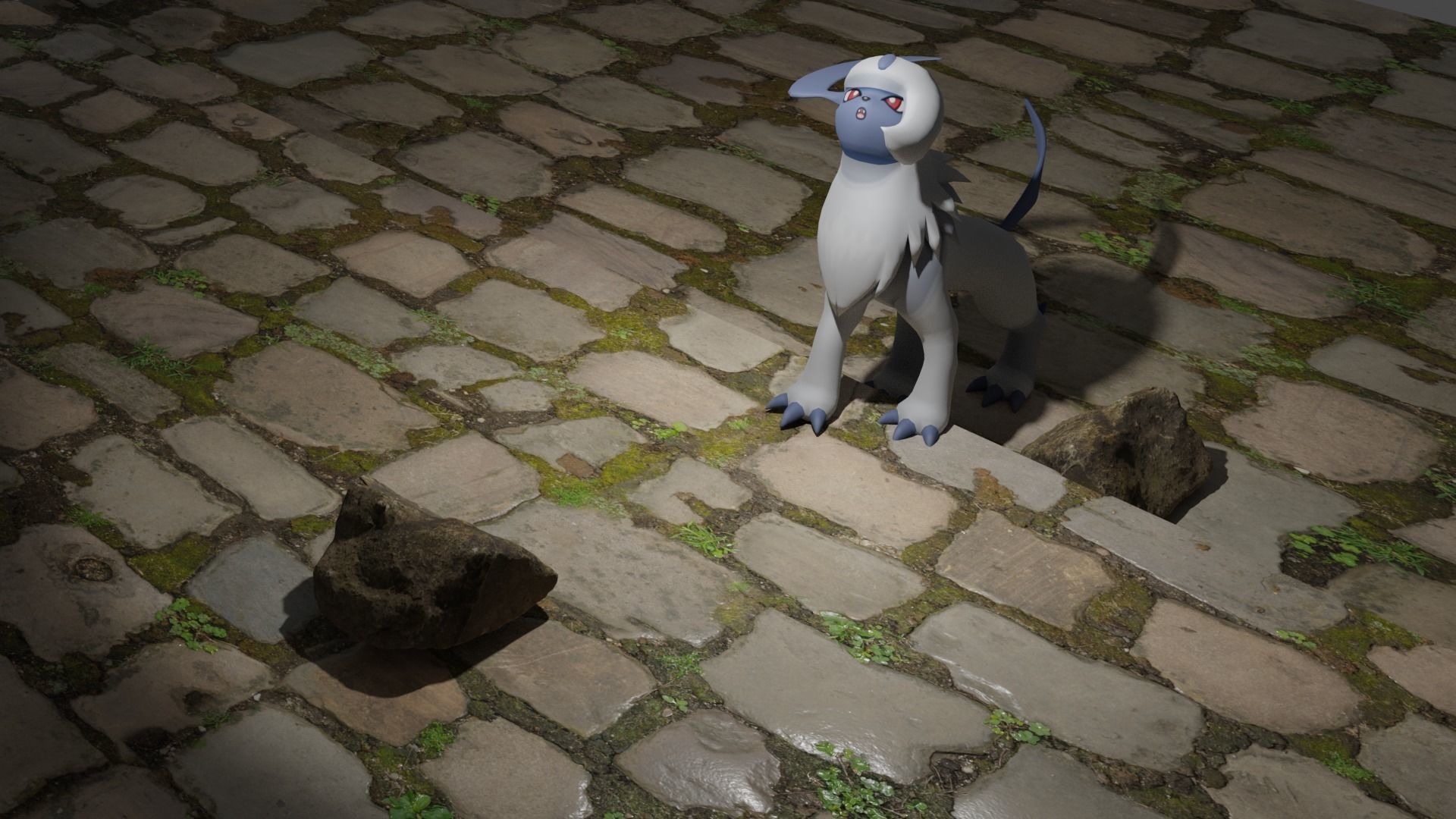 Absol Pokemon Character  Low-poly 3D model_4