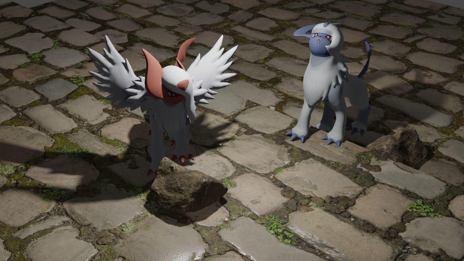 Absol Pokemon Character  Low-poly 3D model_1