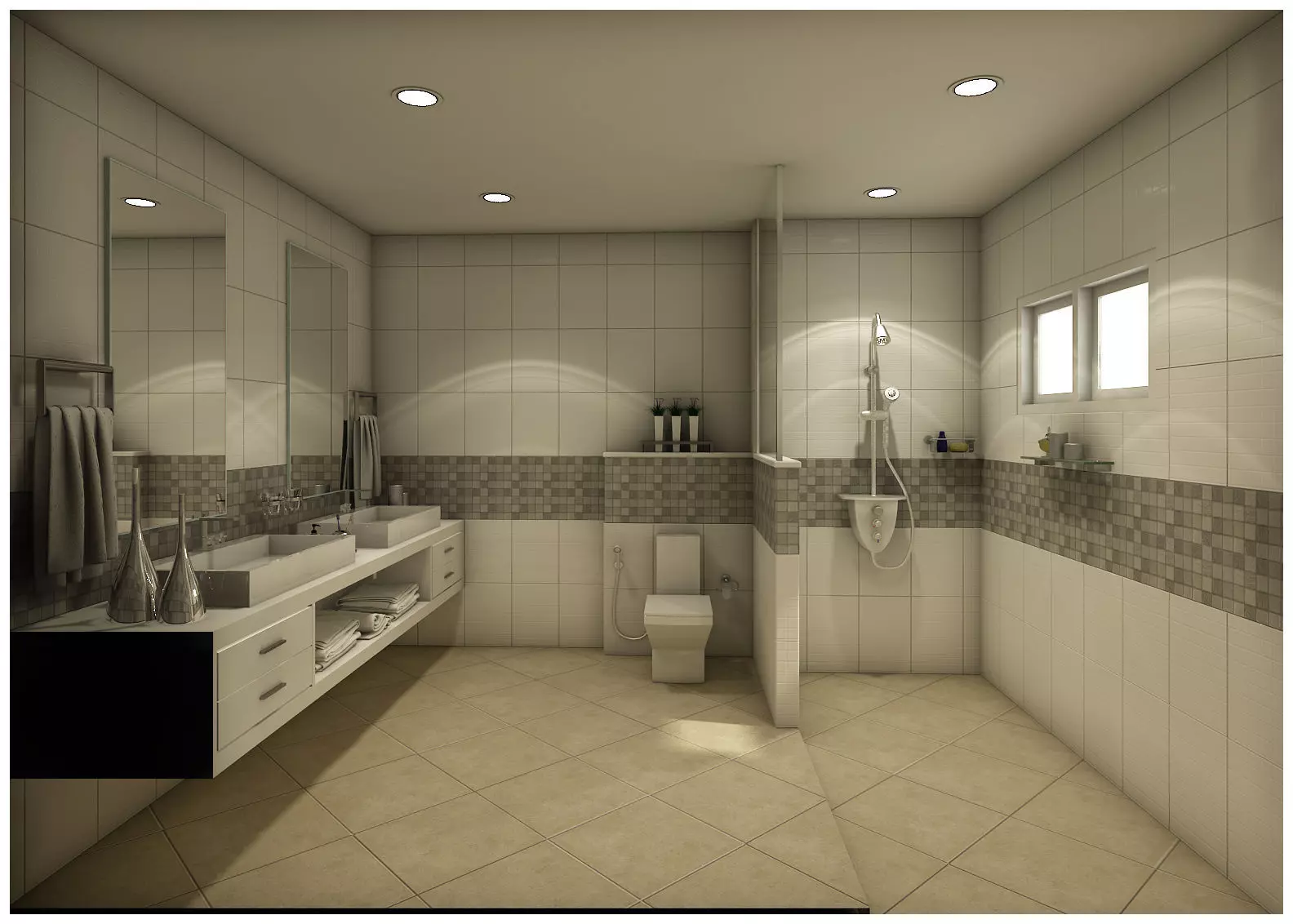 bathroom 4 with tiled walls and floor 3D model_0