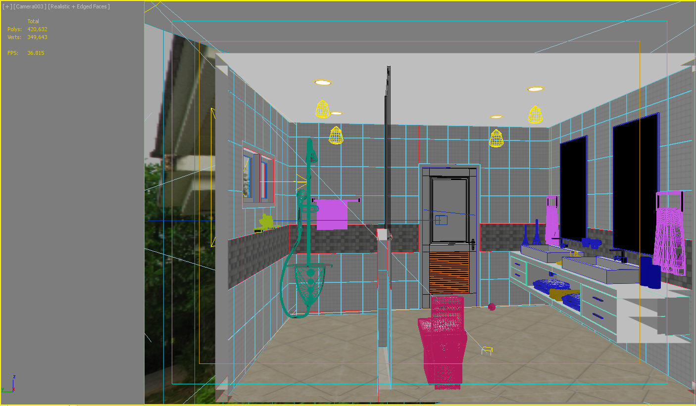 bathroom 4 with tiled walls and floor 3D model_5