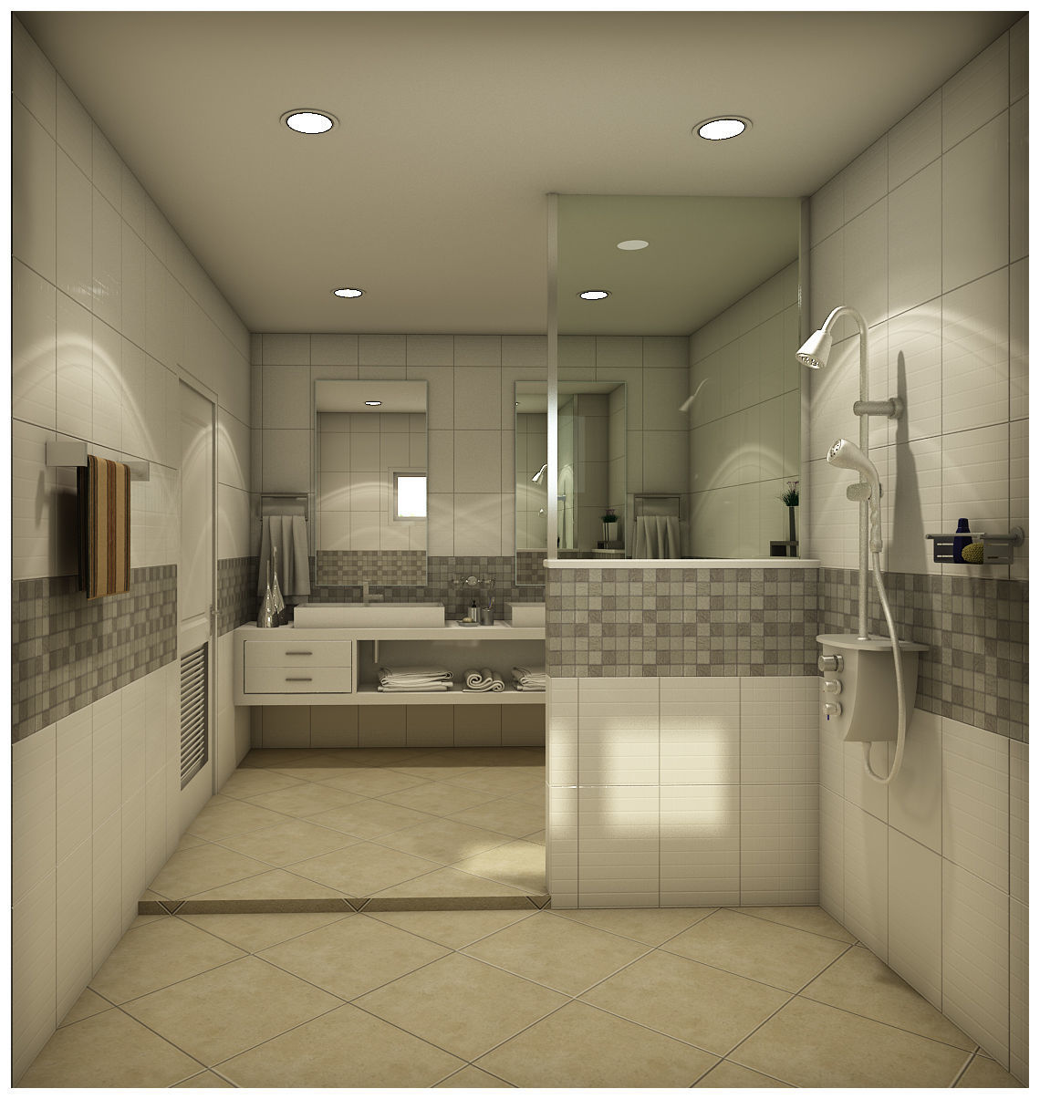 bathroom 4 with tiled walls and floor 3D model_1