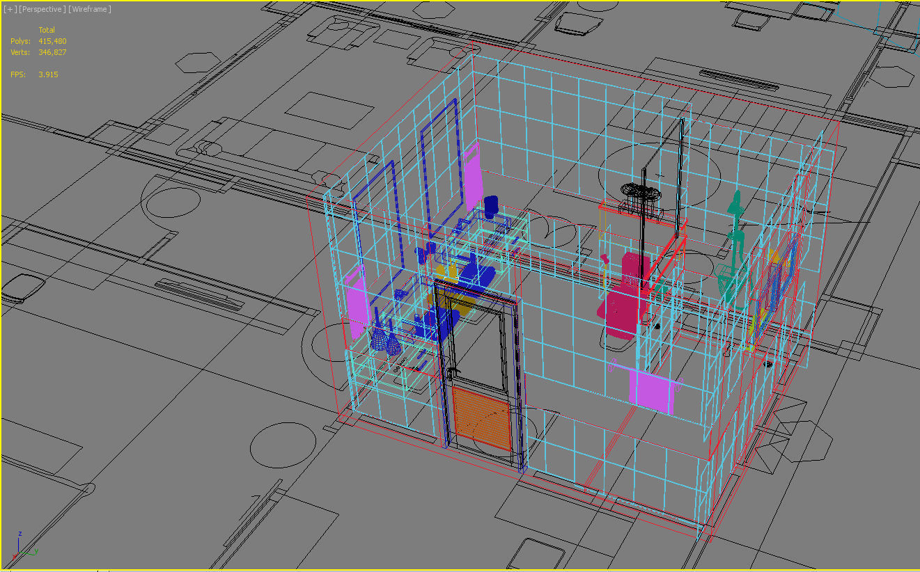 bathroom 4 with tiled walls and floor 3D model_6