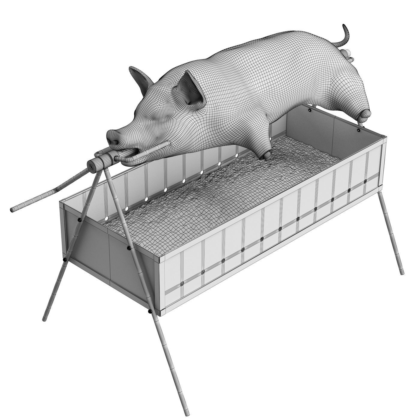 Pig on a skewer 3D model_4