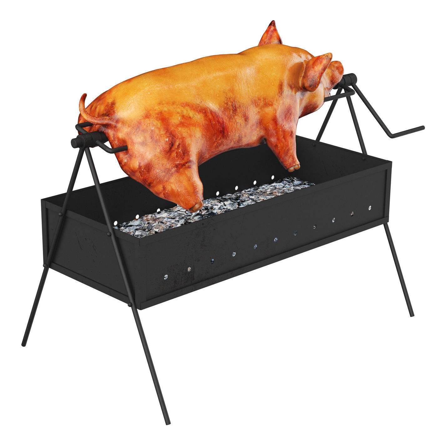 Pig on a skewer 3D model_2