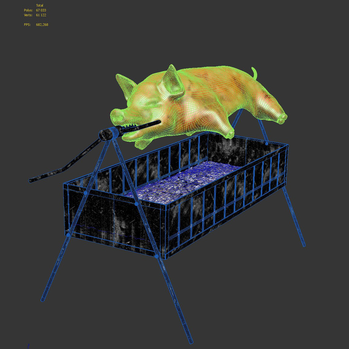 Pig on a skewer 3D model_8