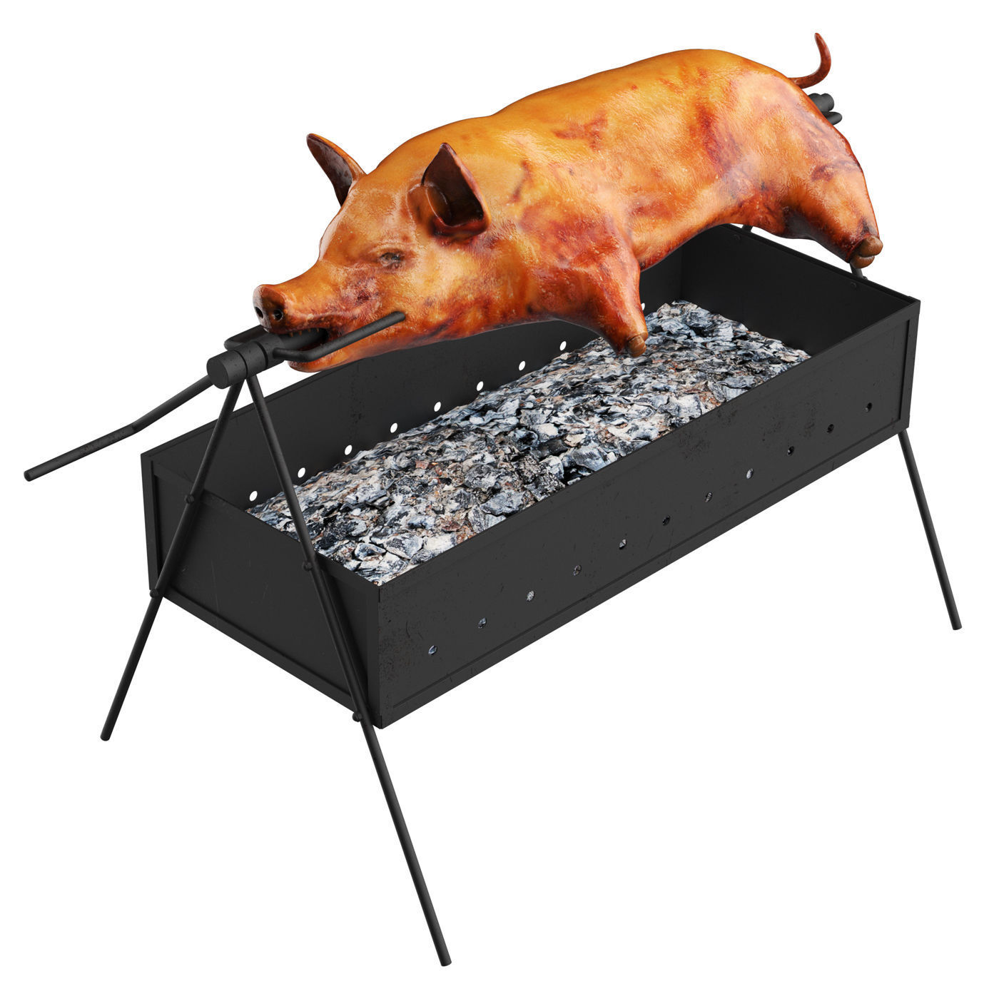 Pig on a skewer 3D model_1