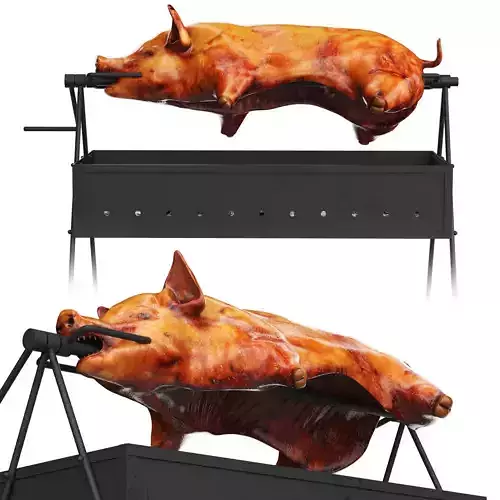 Pig on a skewer 3D model
