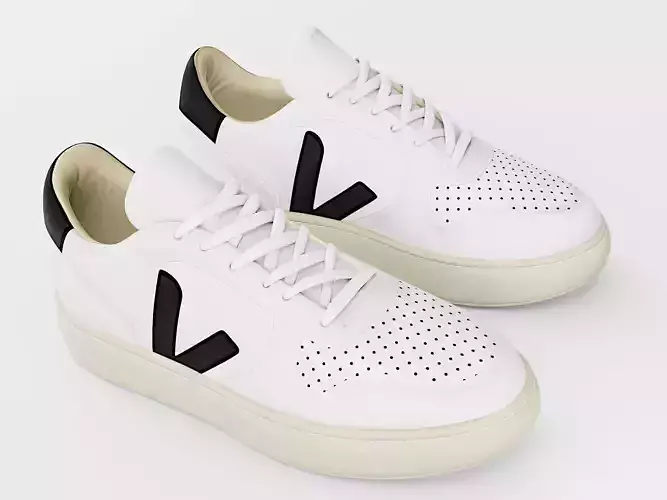Casual Sneaker Leather Veja Style - White Black