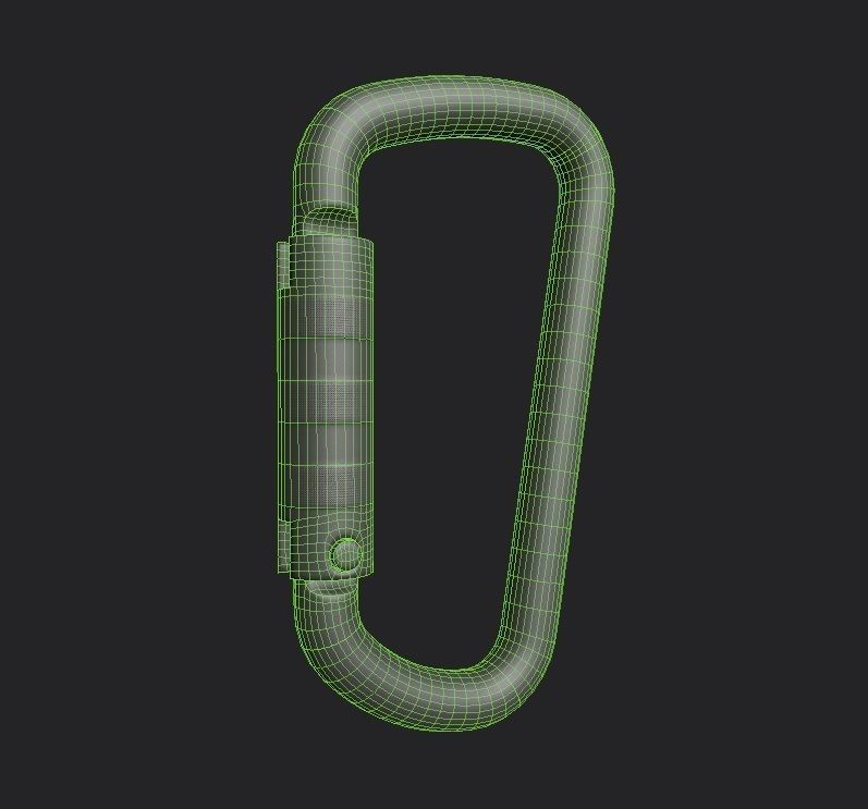 Carabiner Hook 02 Low-poly 3D model_1