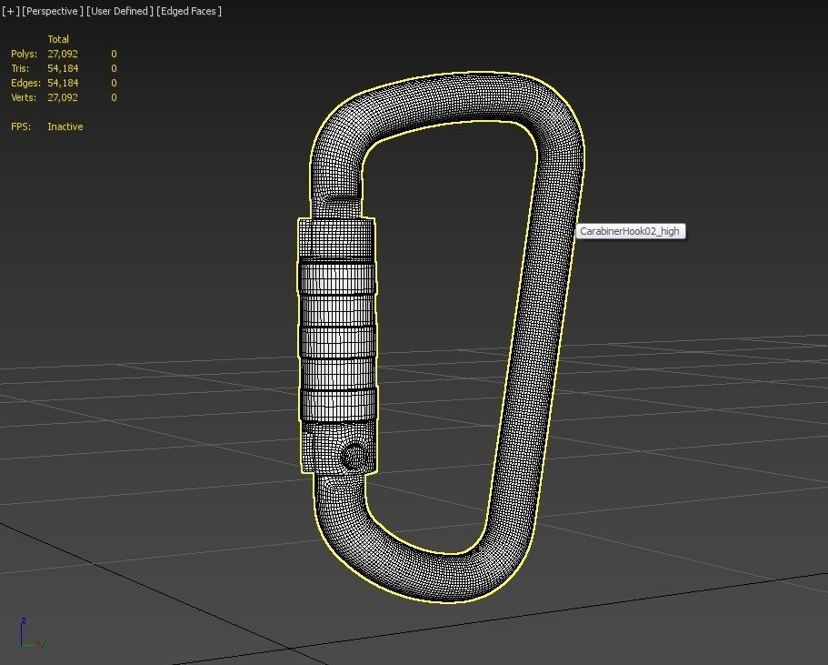 Carabiner Hook 02 Low-poly 3D model_16