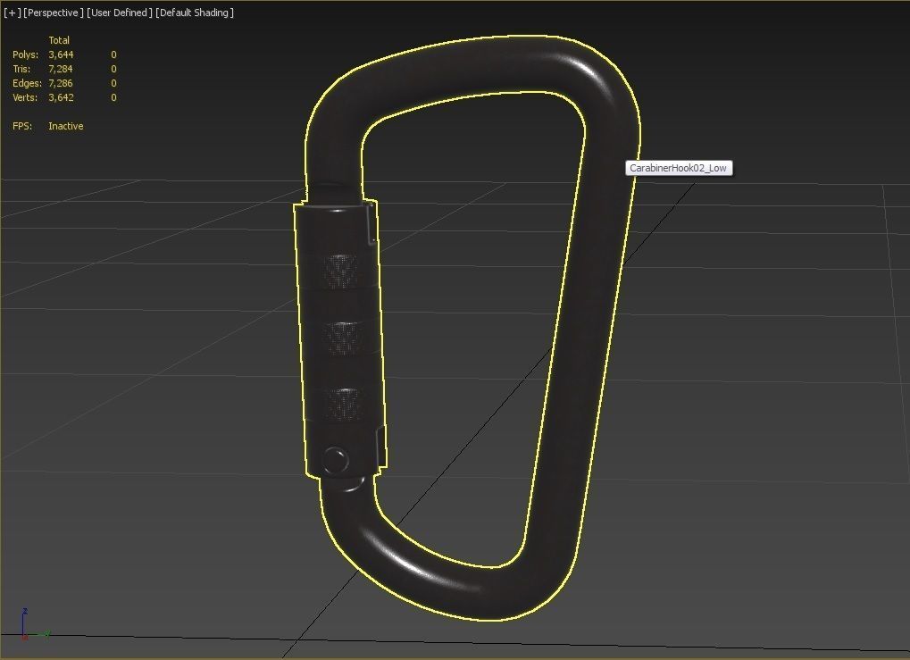 Carabiner Hook 02 Low-poly 3D model_17