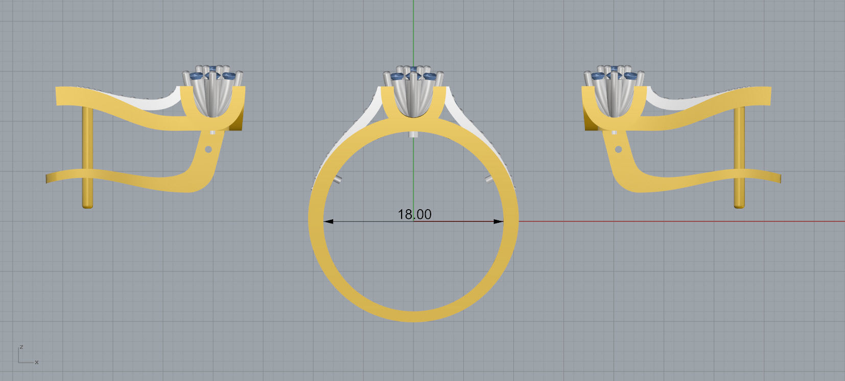 Ring and Earrings Diamond jewelry set 3d print model A67 3D print model_12